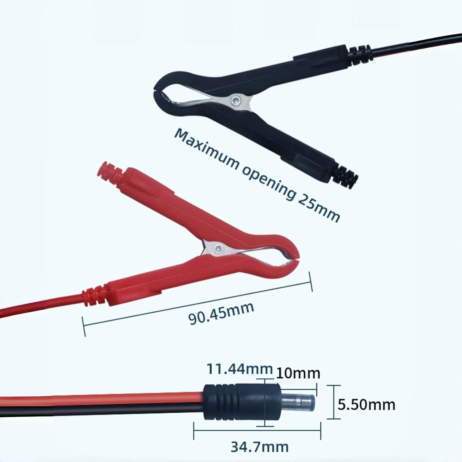 1.9FT DC 5.5mm Power Cable with Alligator Clips – Essential for Starlink Mini