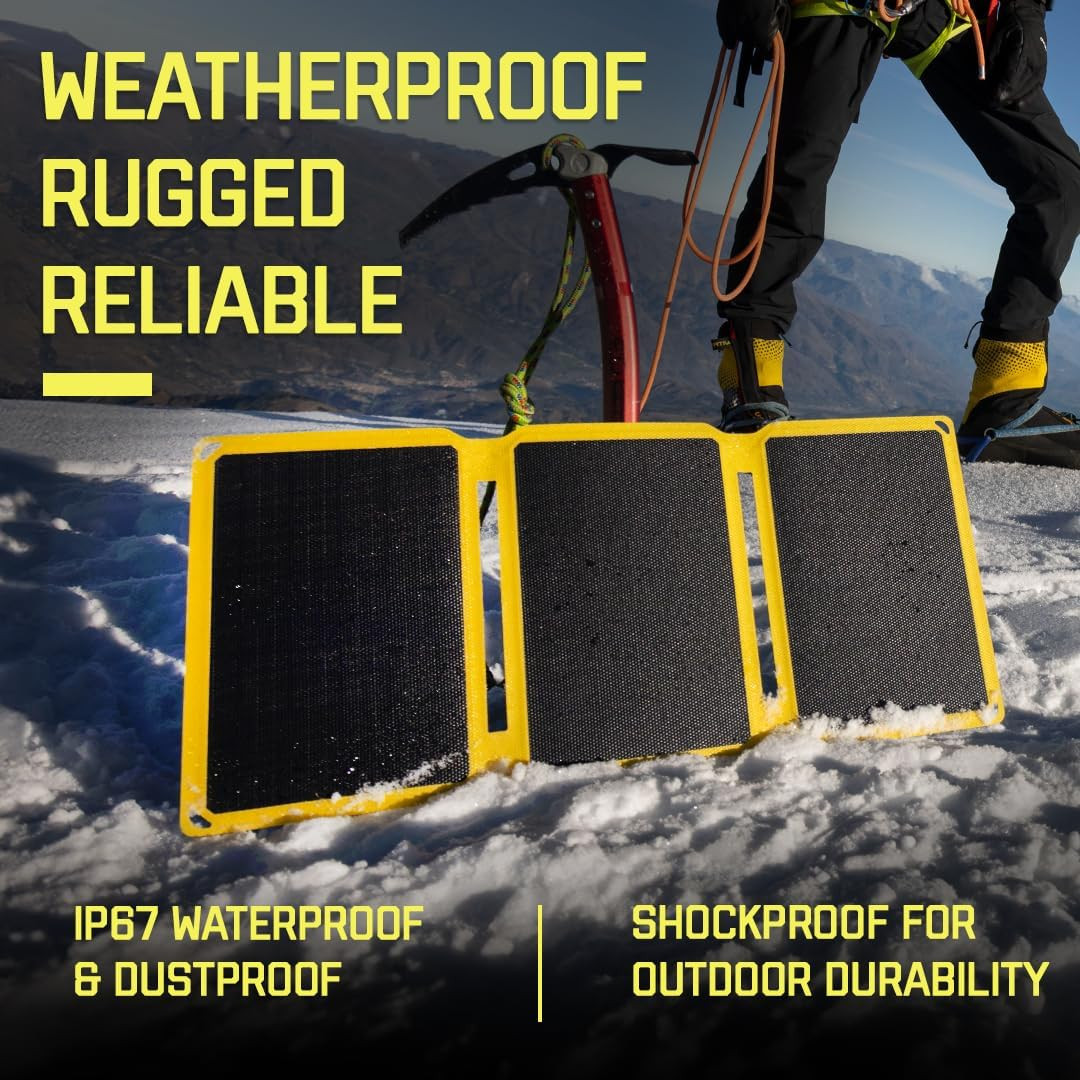 – 25 Watt Foldable Solar Panel, ETFE Monocrystalline Portable Solar Panel with U
