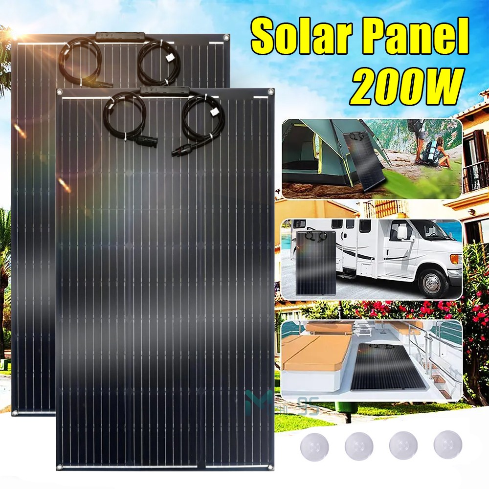 Portátil Panel Solar Alta Eficiencia 200 W camping caravana RV fuera de la red