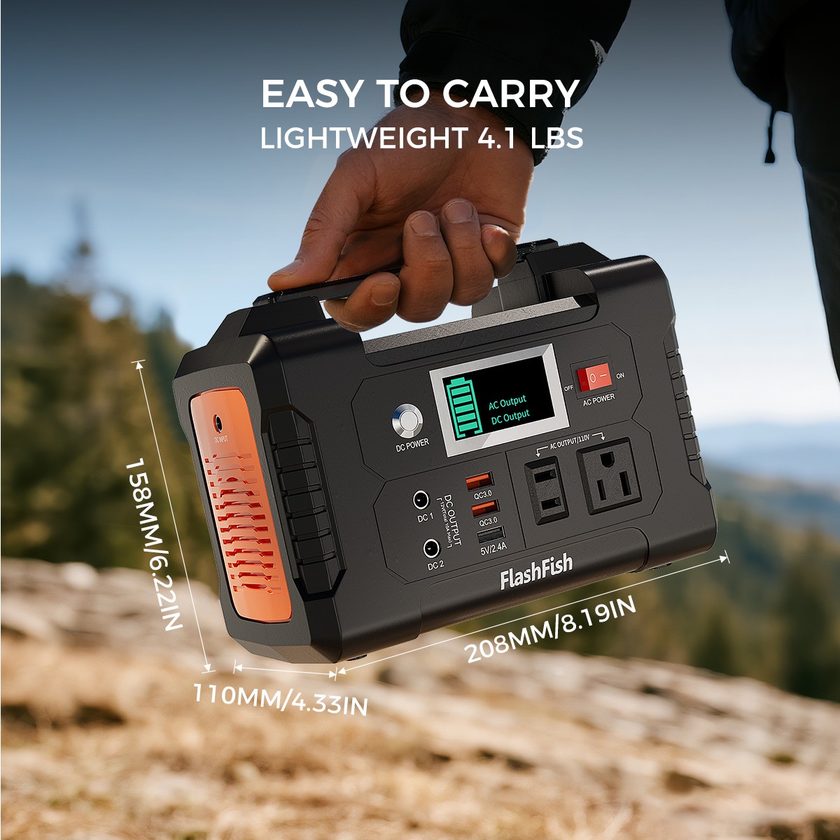 FlashFish 200W Portable Power Station Generator Li-ion with 60W 18V Solar Panel