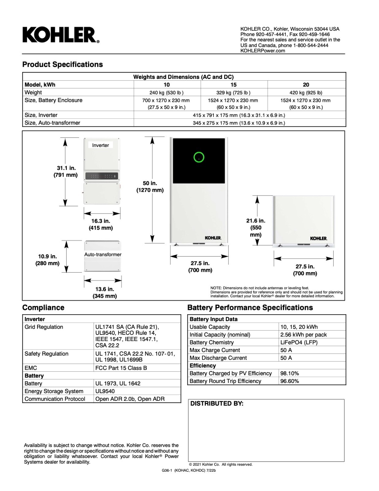 KOHLER 7.6KW Solar Power System with 20Kwh CATL Battery(LIP) complete DIY kit