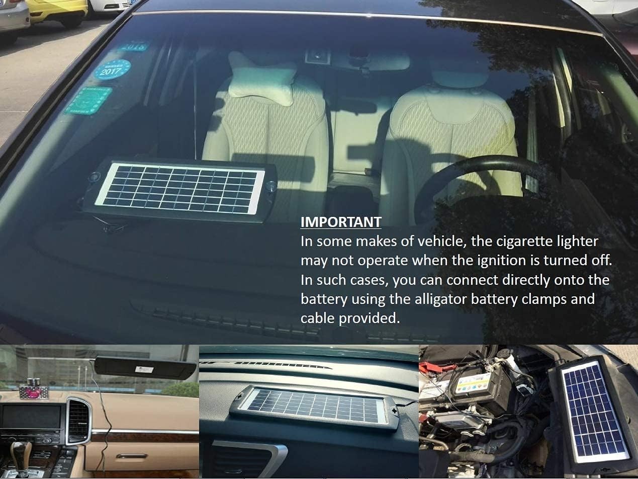 Solar Car Battery Trickle Charger & Maintainer 12V Solar Panel Power Kit Port…