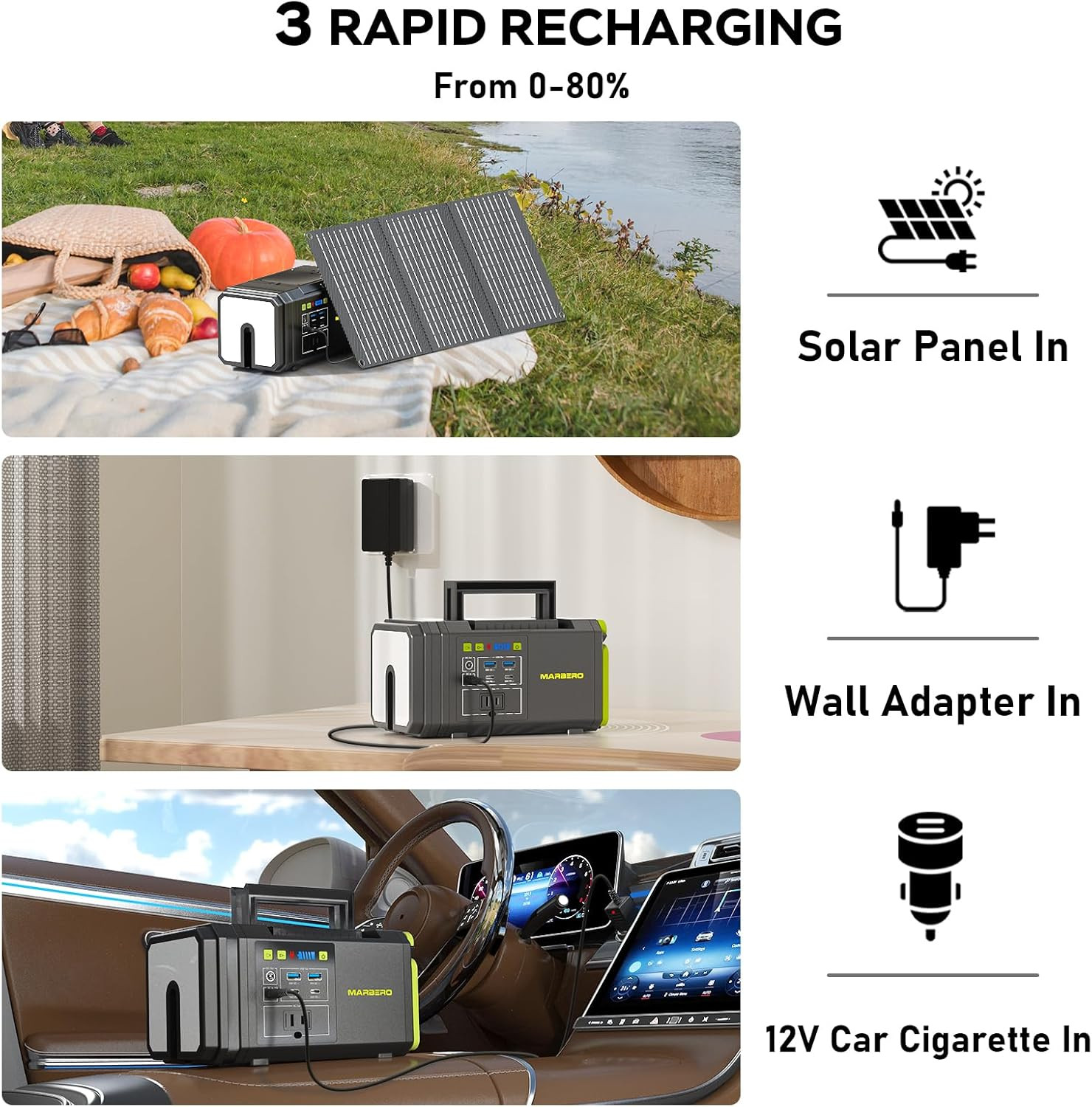 118Wh Solar Generator with Telescopic Camping Lights 32000Mah 160W Max Portable