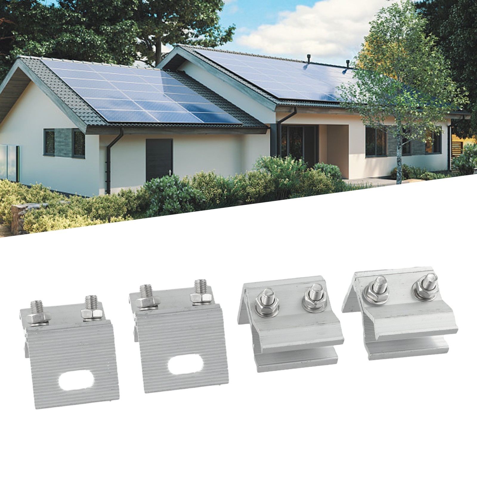 Clear Mill Finish Solar Panel 4pcs Clear Mill Finish Fixing Clamp Sliver
