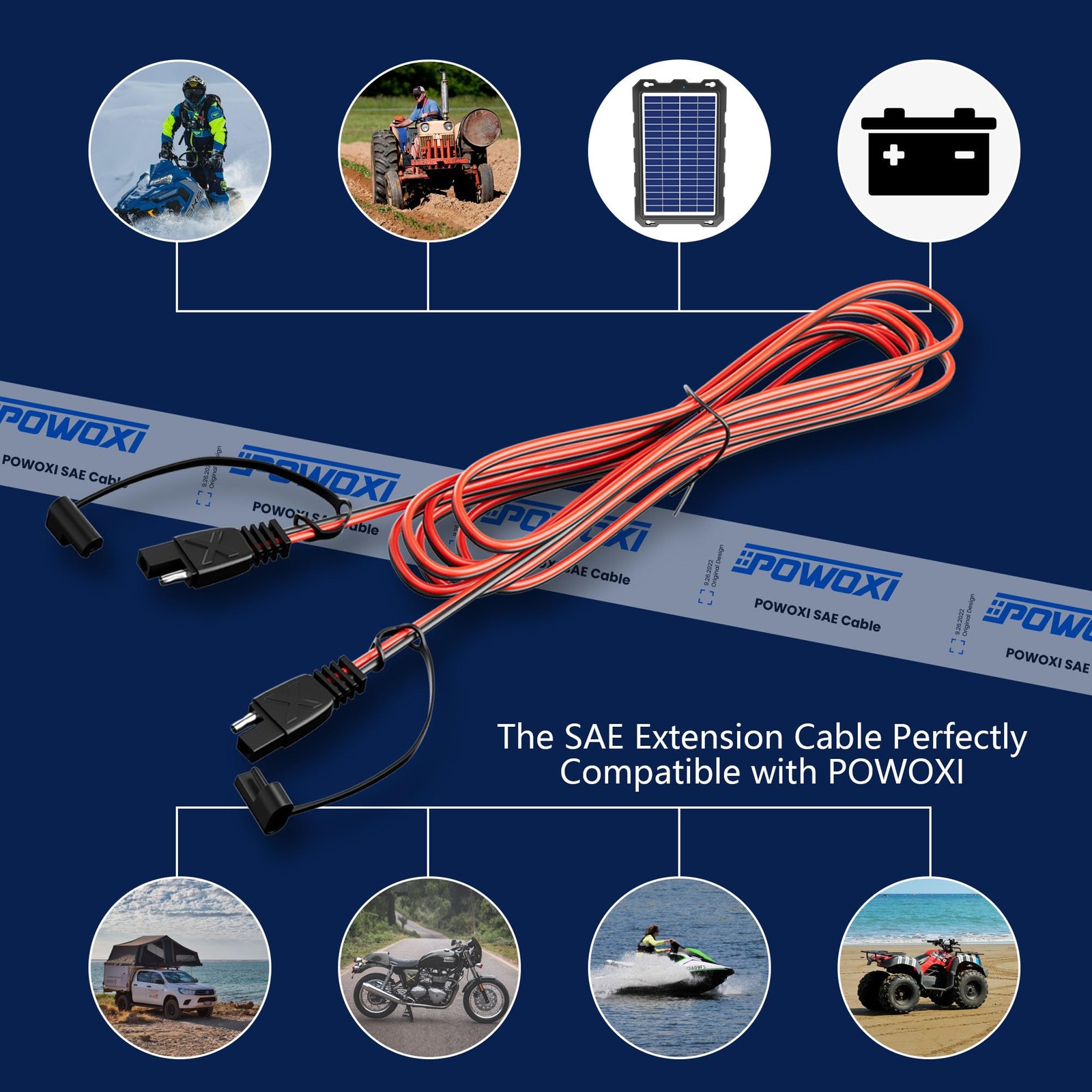 30ft Sae Extension Cable 16 Awg Quick Disconnect Wire Harness Sae To Sae Connect