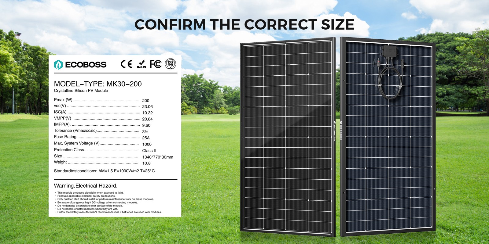 ECOBOSS 200W 400W 600W 1200W Bifacial Solar Panels N-Type 16BB Mono 25% Off-Grid