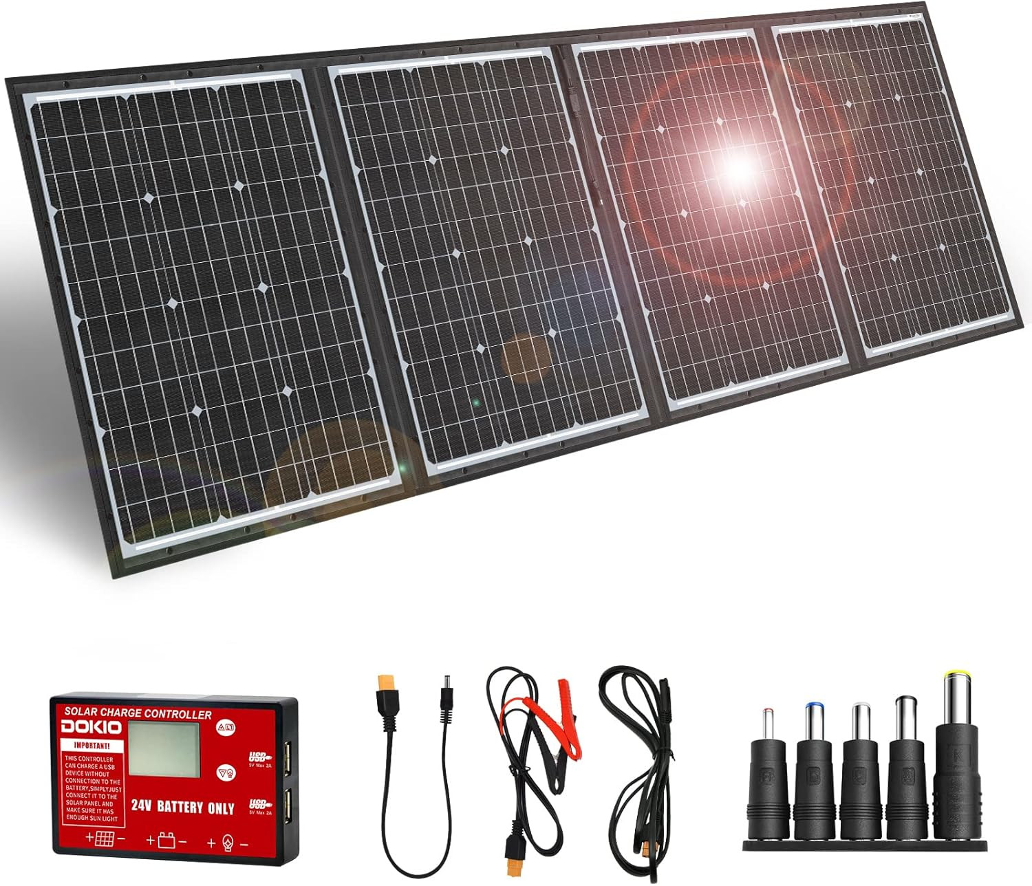 200W 36V Portable Foldable Solar Panel Kit, Compact 19X26.4In Design 9.7Lb with