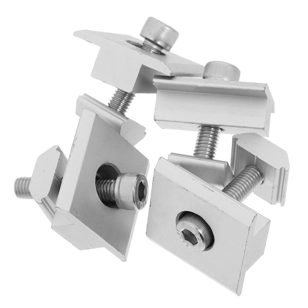 4 Pcs Solar Panel Install Hardware Mid Clamps Brackets Rv Mounts