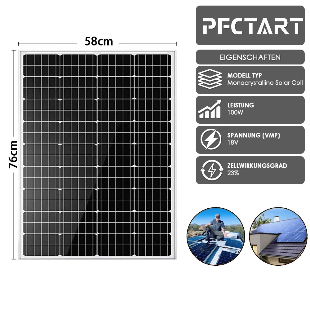 NEW Solar Panel 1000W Watt Monocrystalline PV Power 12V For Home RV Marine Car
