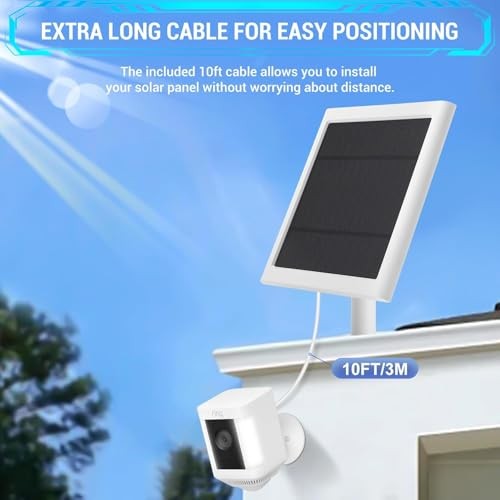 Solar Panel Outdoor for Ring Cameras () Spotlight Cam White 3P