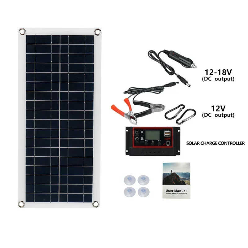 20W-1000W Solar Panel 12V Solar Cell 100A Controller Solar Panel for Phone RV Ca
