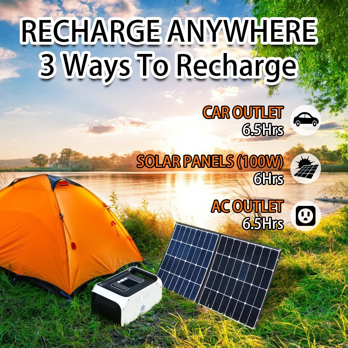 500 Portable Power Station 899Wh Backup Lithium Battery Pure Sine Wave Inverter