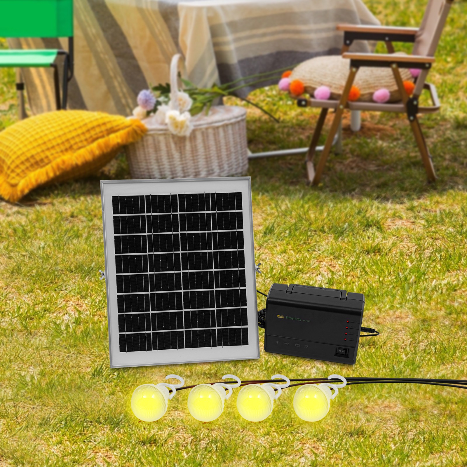 Portable Power Station with Solar Panel, Outdoor Generator Power Supply for Home