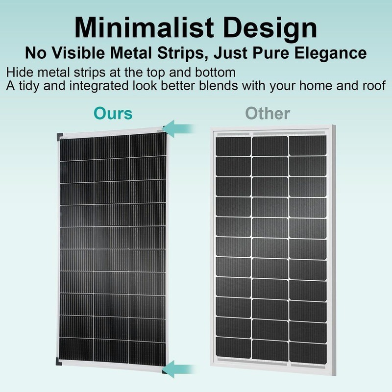 100W Solar Panel Kit Mono Cell Battery Power 20A Controller Roof Home Off-Grid