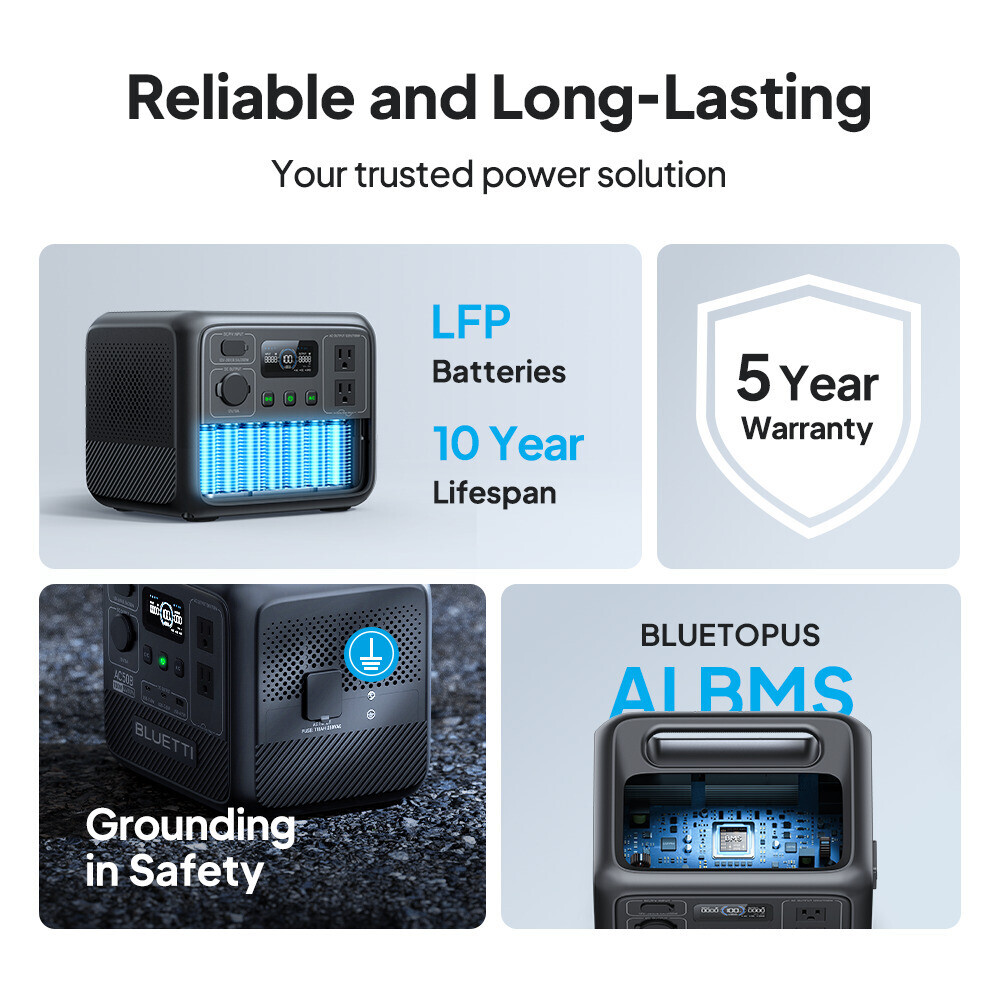 BLUETTI AC50B 700W 448Wh Portable Power Station LiFePO4 for Road Trip/Fishing