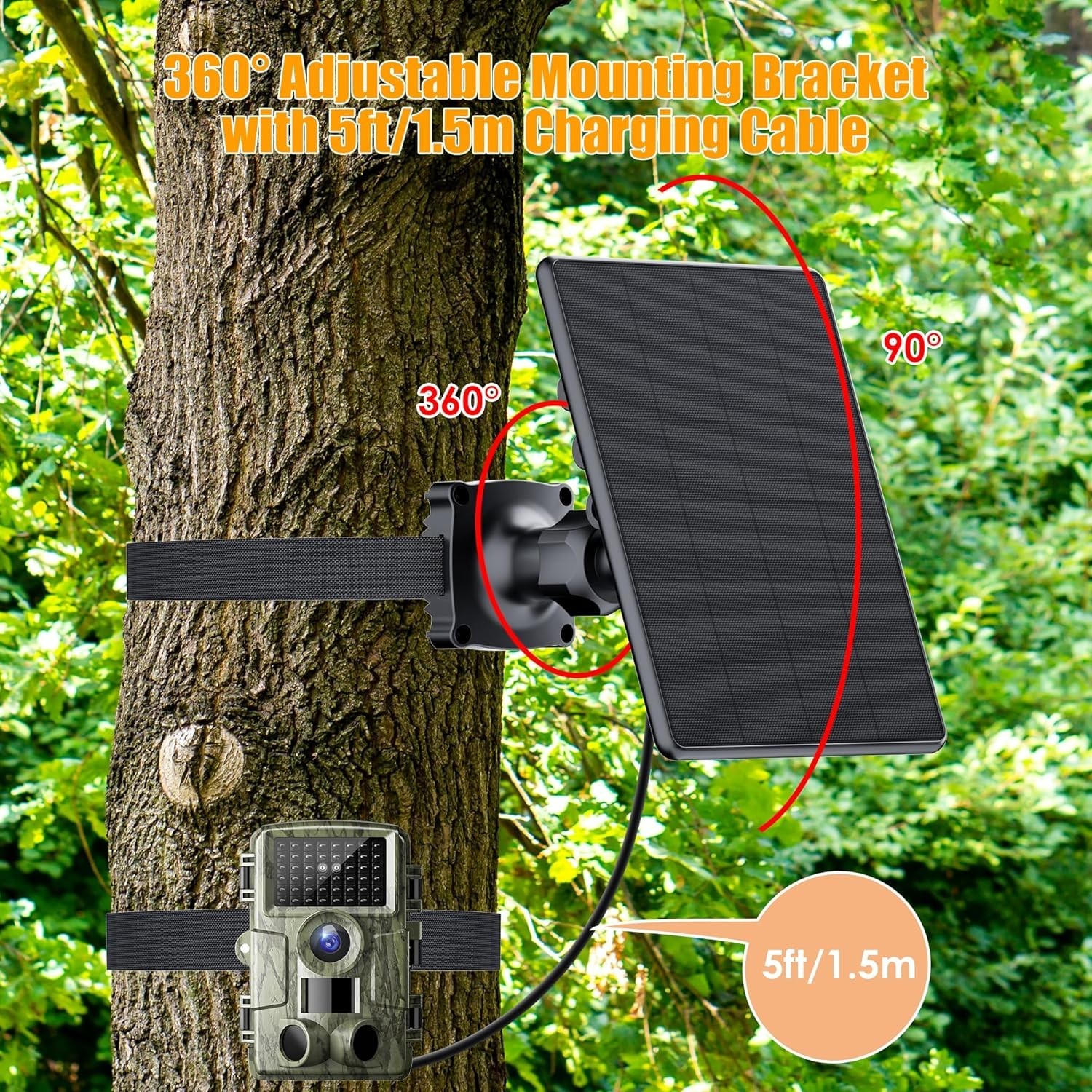 Trail Camera Solar Panel,6W Solar Charger Kit 6V/2A 9V/1.5A 12V/1A,4000mAh Ba…