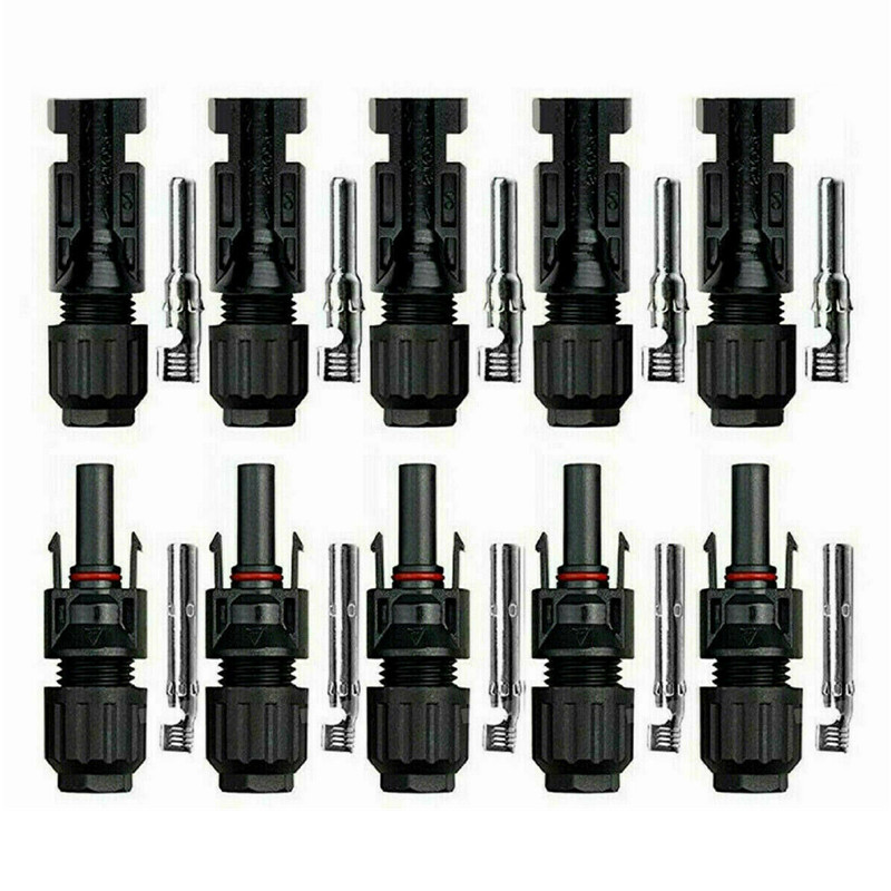 5 Pairs Solar Panel Cable Wire Connectors Adapter Male Female Kit Waterproof 30A