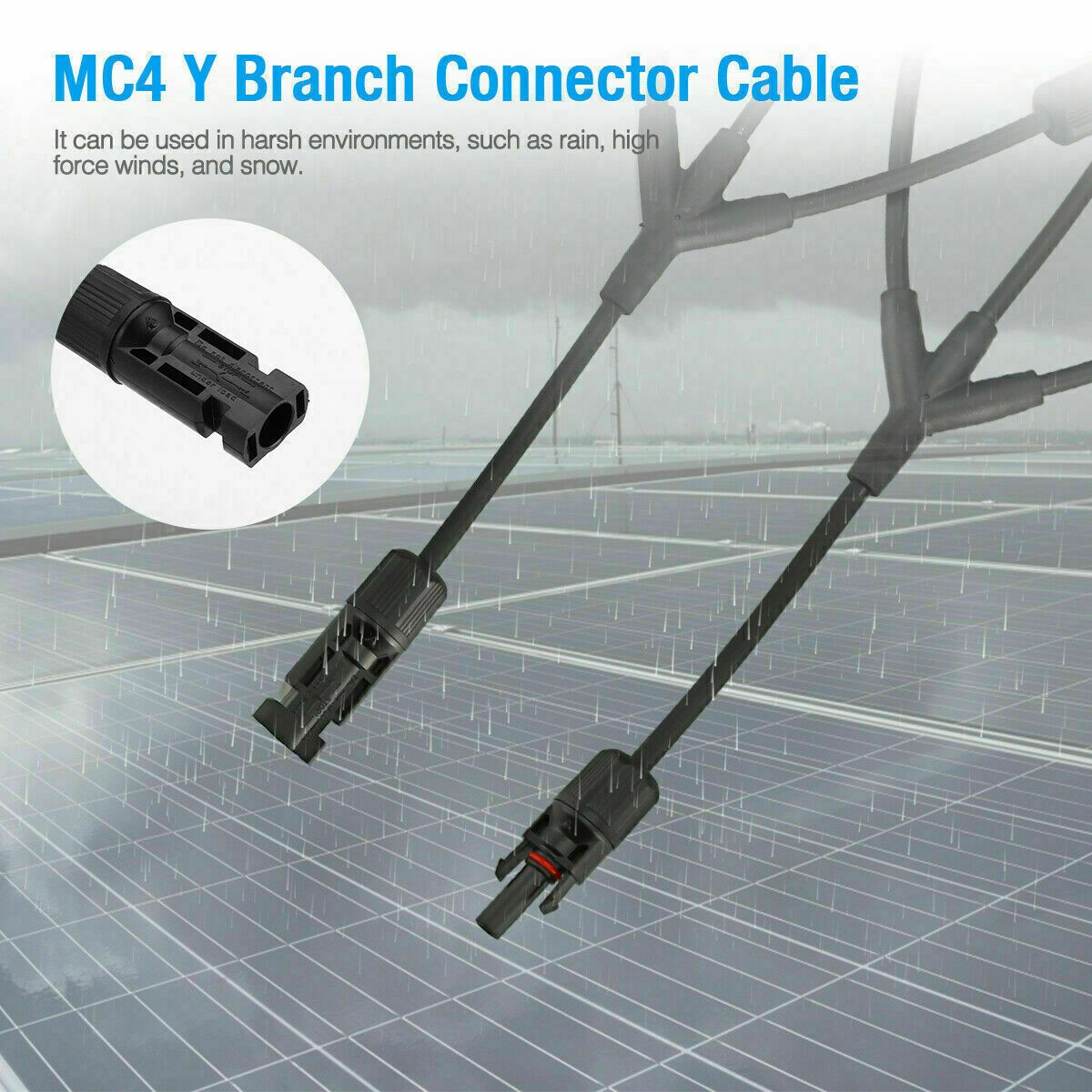 Solar Panel 2 3 Y Branch Cable Connection Waterproof Adapter Connector Extension