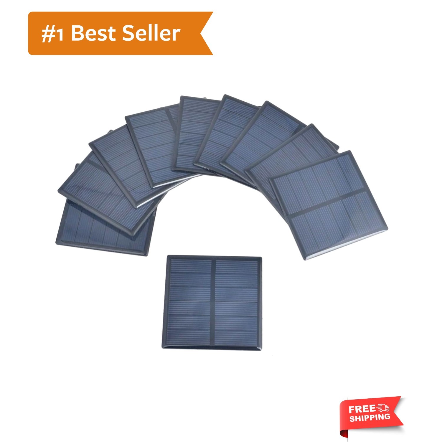10pcs 3V 210mA Mini Solar Panel Epoxy Polycrystalline Solar Cell Panel 70mm x…
