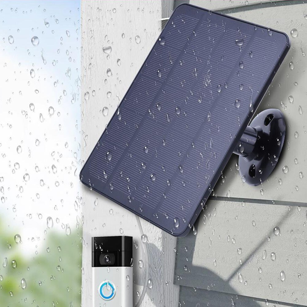 5W Solar Panel Charger For-Ring Video Doorbell 4/3/2 Solar Charger W/Power Cable