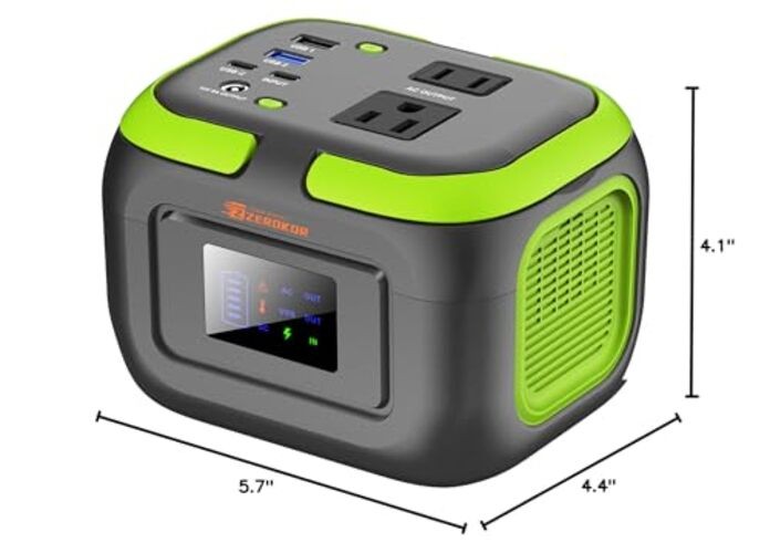 Portable Power Station 120W, 97.6Wh Backup Battery Solar Power Bank Green