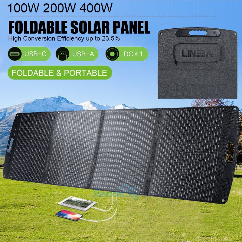 200W 400W Foldable Solar Panel ETFE Solar Charger for RV Camping Home,Easy Carry