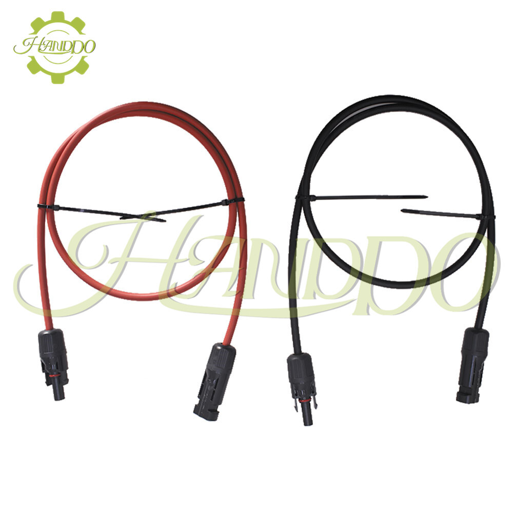 1 Pair Black + Red Solar Panel Extension Cable Wire Connector 12/10 AWG