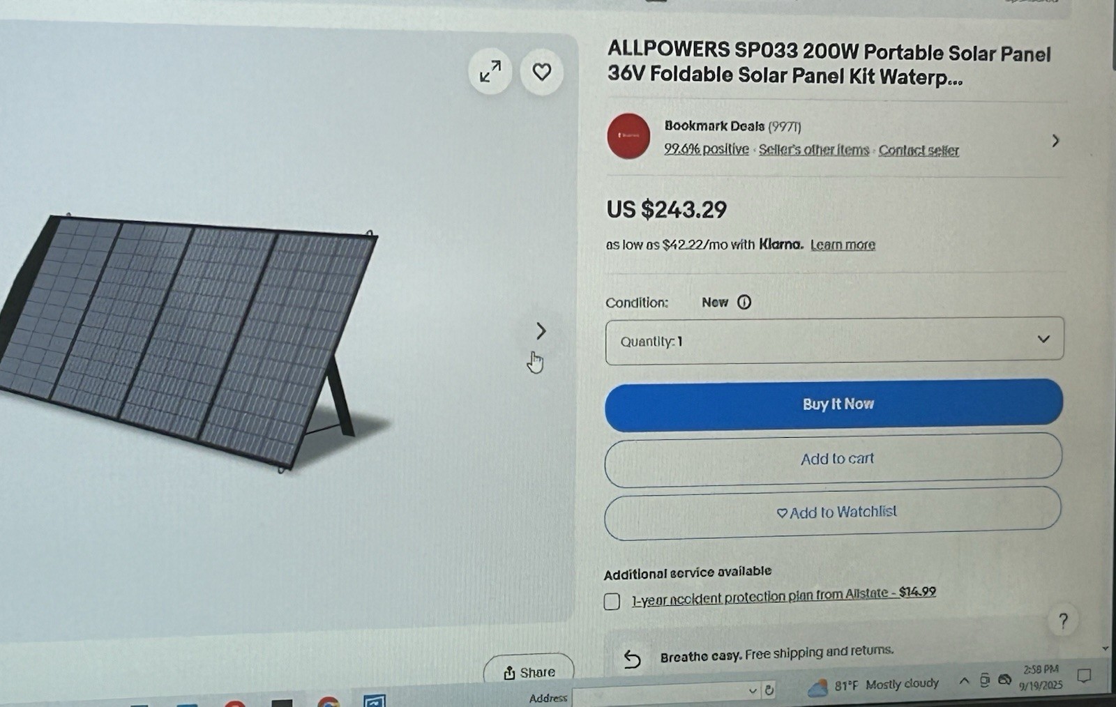 ALLPOWERS 200W 140W 100W 60W Portable Solar Panel Generator Charger for Outdoors