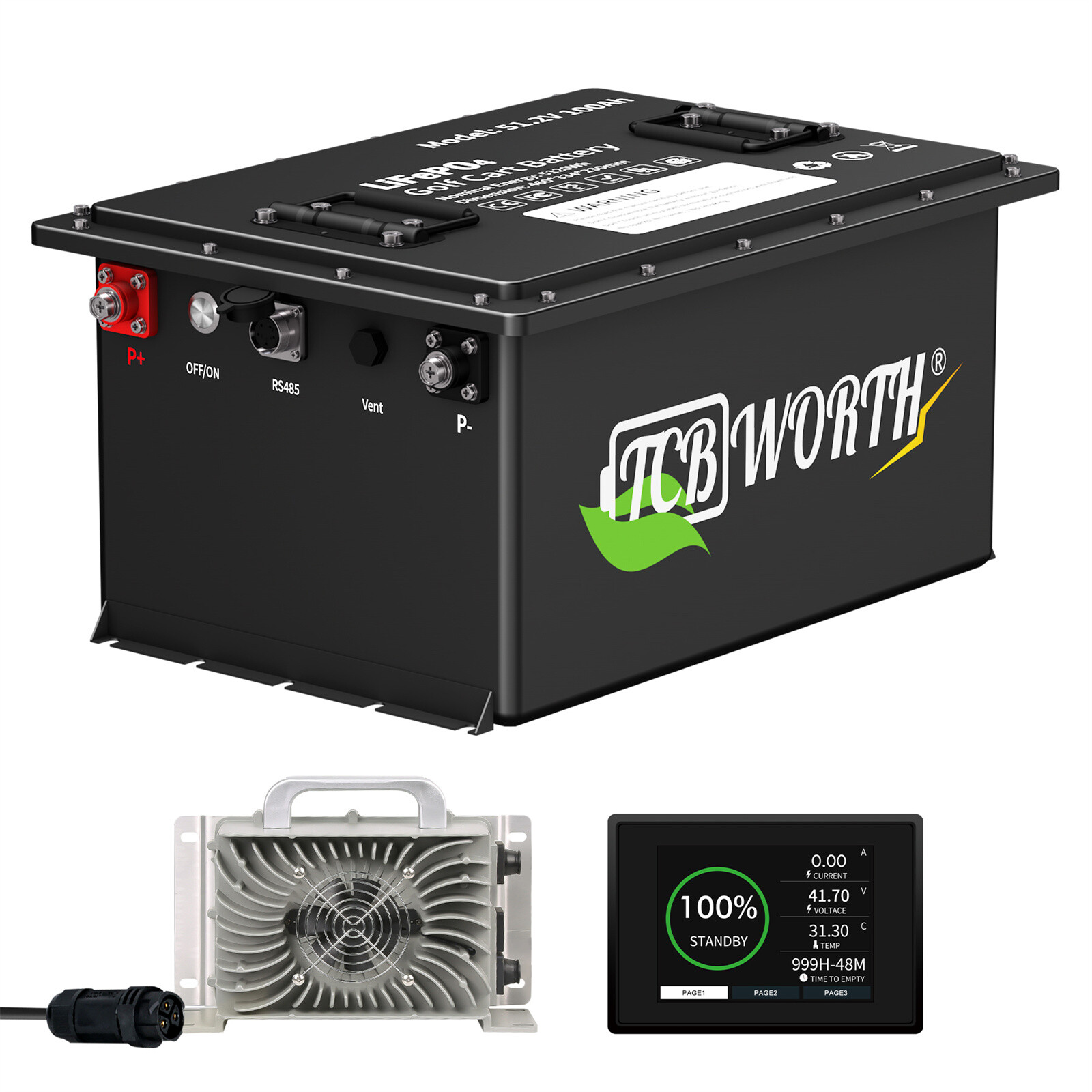 48V 100Ah Lithium LiFePO4 Battery Golf Cart BMS 10Year WARRANTY 15000 Deep Cycle