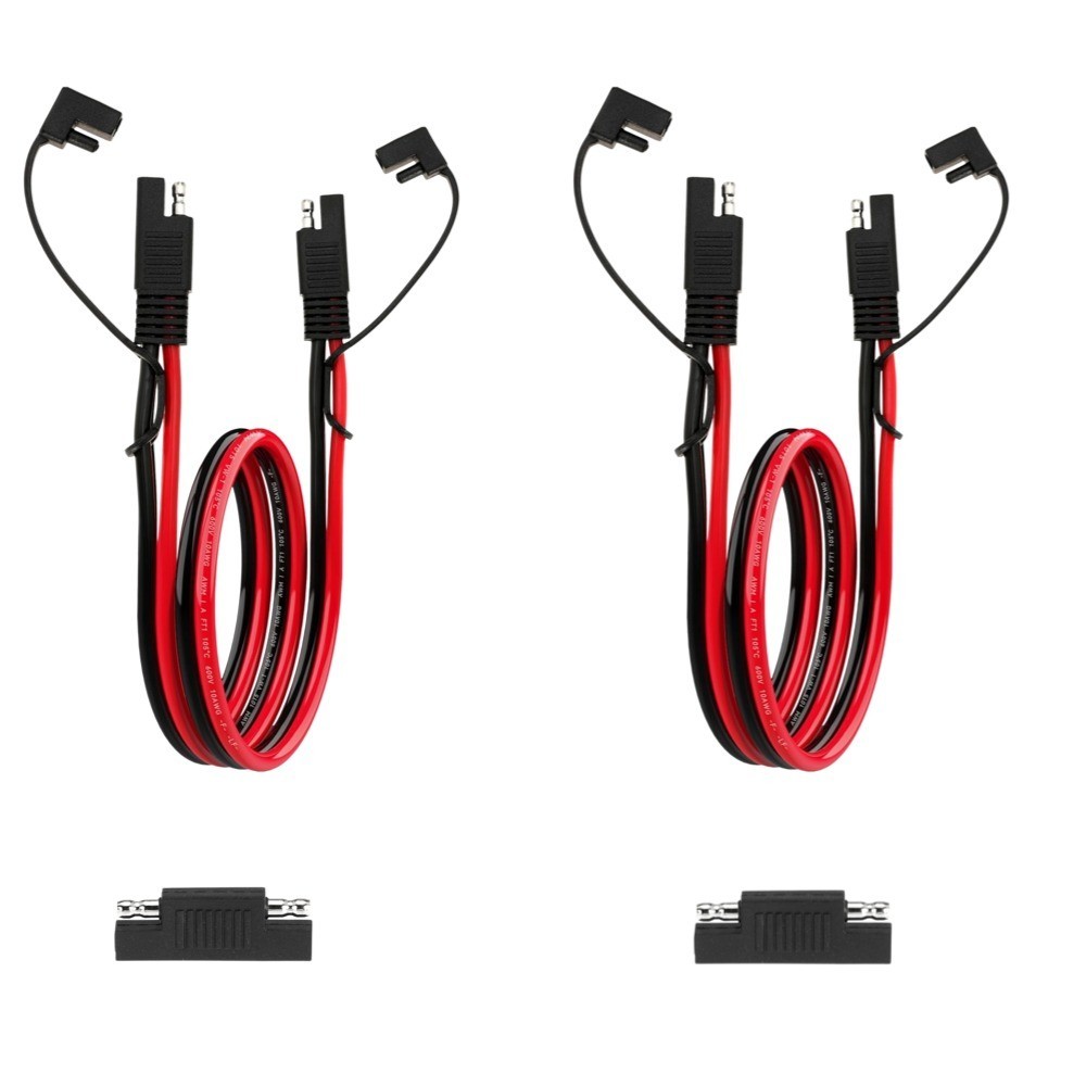 SAE 10AWG Extension Cable 1FT for Solar Panel RV Battery Automotive Marine,2 PCS