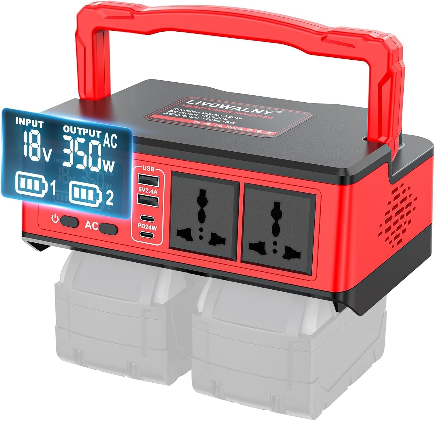 Portable Power Station: 350W Generator for Milwaukee Battery