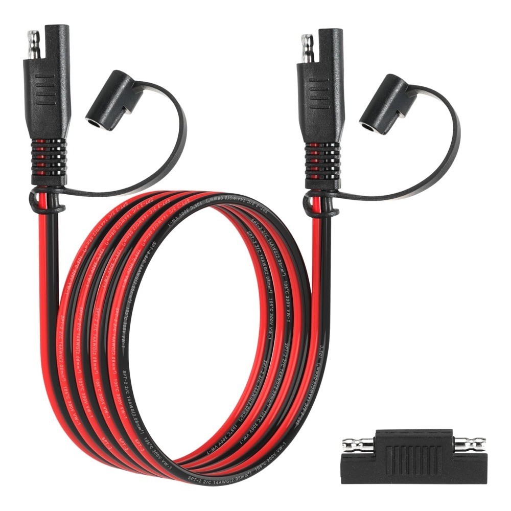 14AWG SAE Extension Cable 6FT with Polarity Adapter for Solar Panel RV Battery