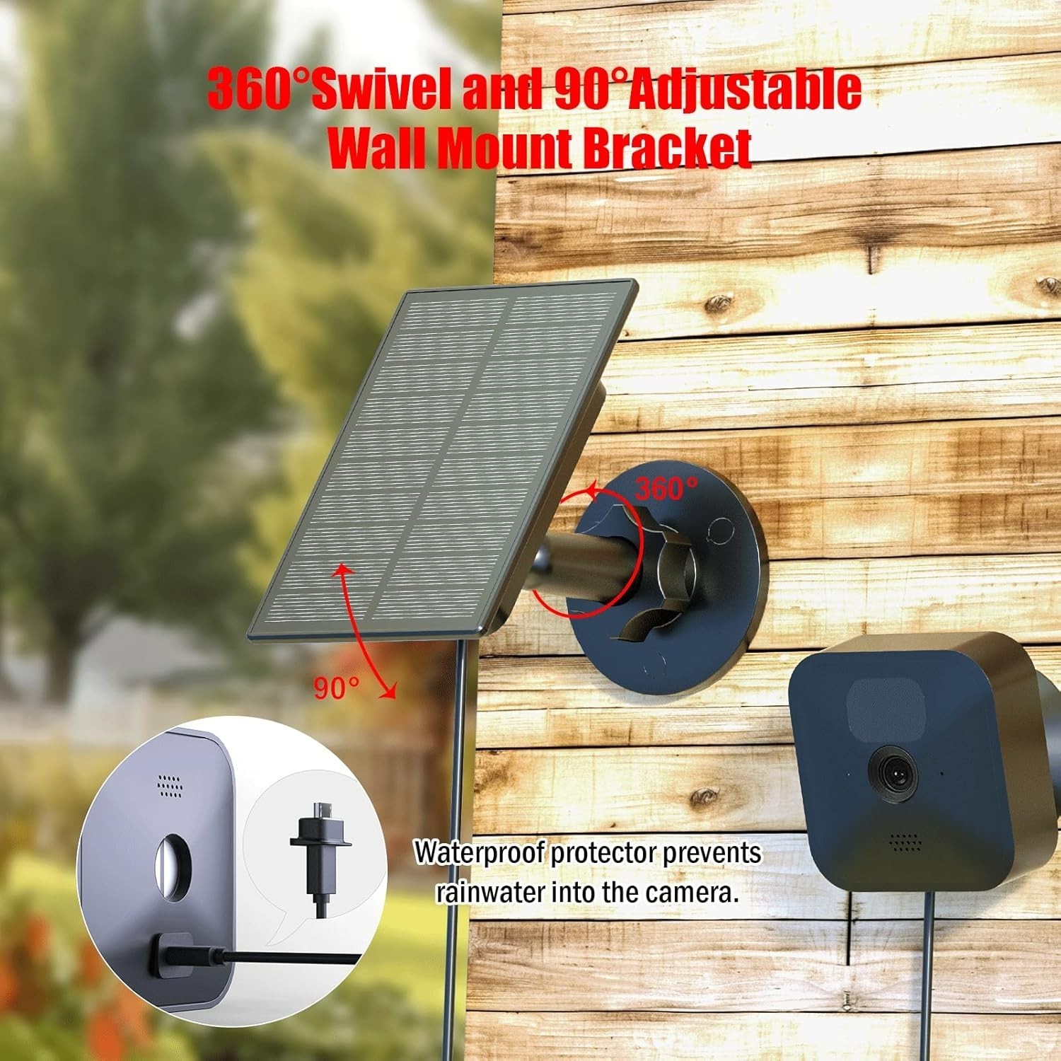 “2W Solar for Security Camera, Solar Panel Charger Compatible with Blink Outdo..