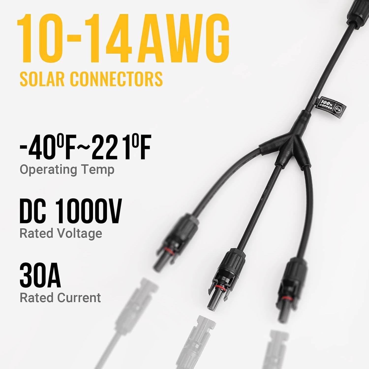 Y Branch Solar Connectors – Waterproof and UV Resistant Plug Kit