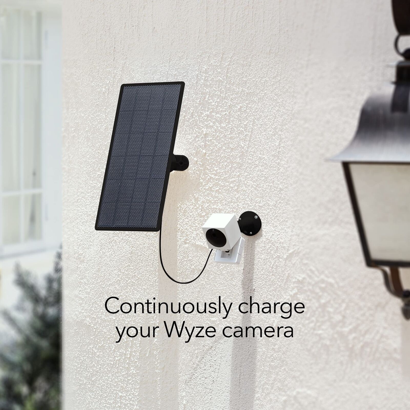 Wasserstein Solar Panel For Wyze Cam Outdoor V1/V2 (Camera NOT Included) – Black