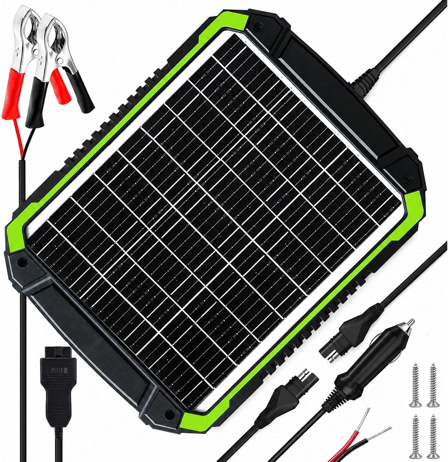 TOPRAY 20W 12V Solar Battery Maintainer & Trickle Charger | Battery Drain Red…