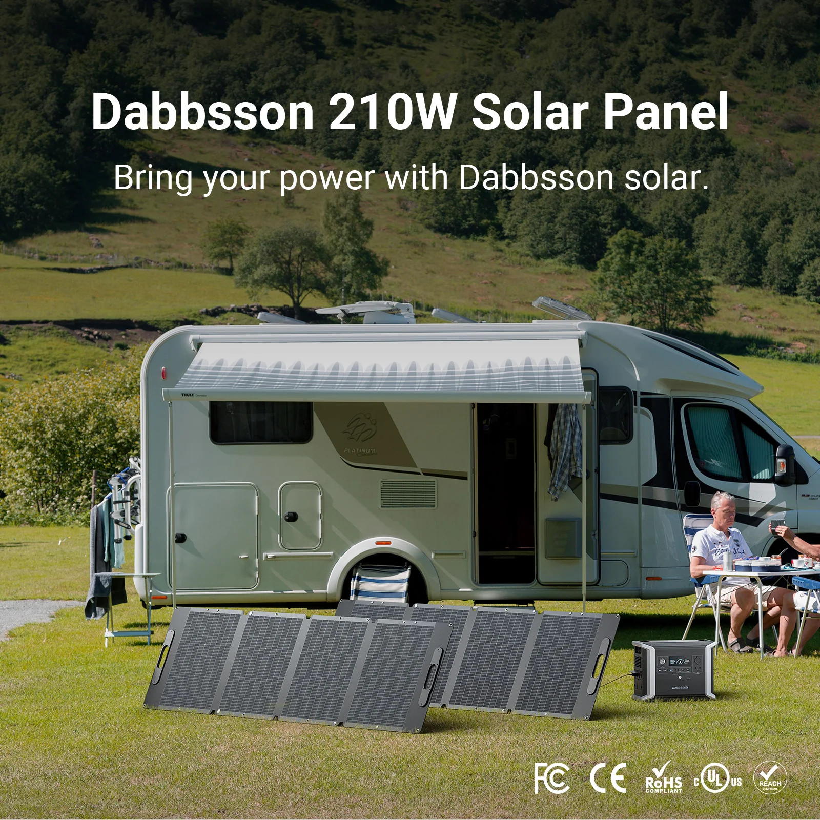 Dabbsson 2330Wh 2200W Power Station Solar Generator w/ 210W Folding Solar Panel
