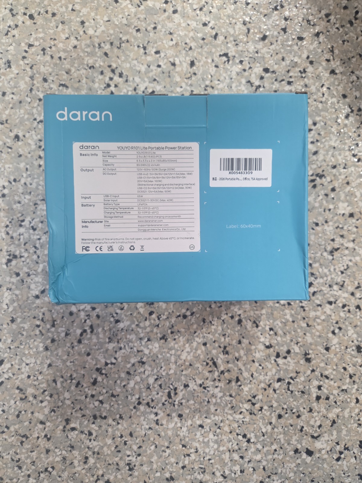 Daran Portable Power Station Battery YouyoR101Lite