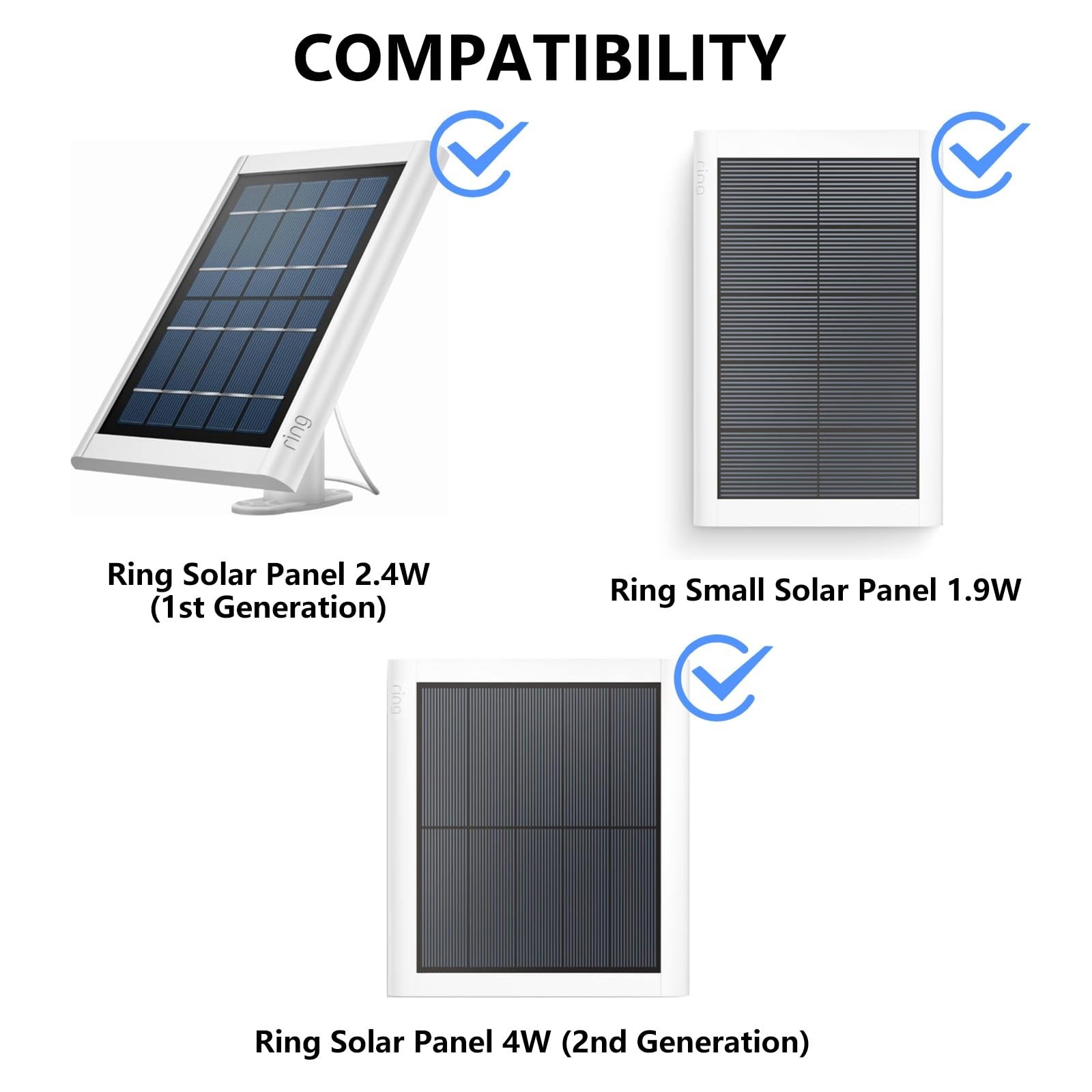 2-Pack Solar Panel Gutter Mount Bracket, No Drill, 360° Rotation, Weatherproof,