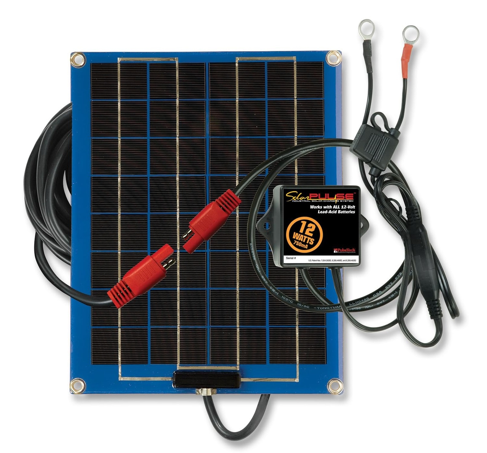 PulseTech SolarPulse SP-12 Solar Battery Charger Maintainer, 12 Watt, Blue
