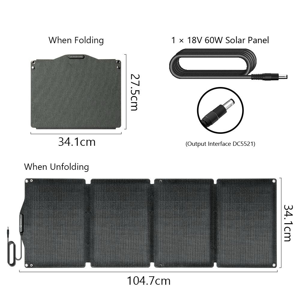 Flashfish 200W Portable Power Station Generator 151Wh Li-ion + 60W Solar Panel