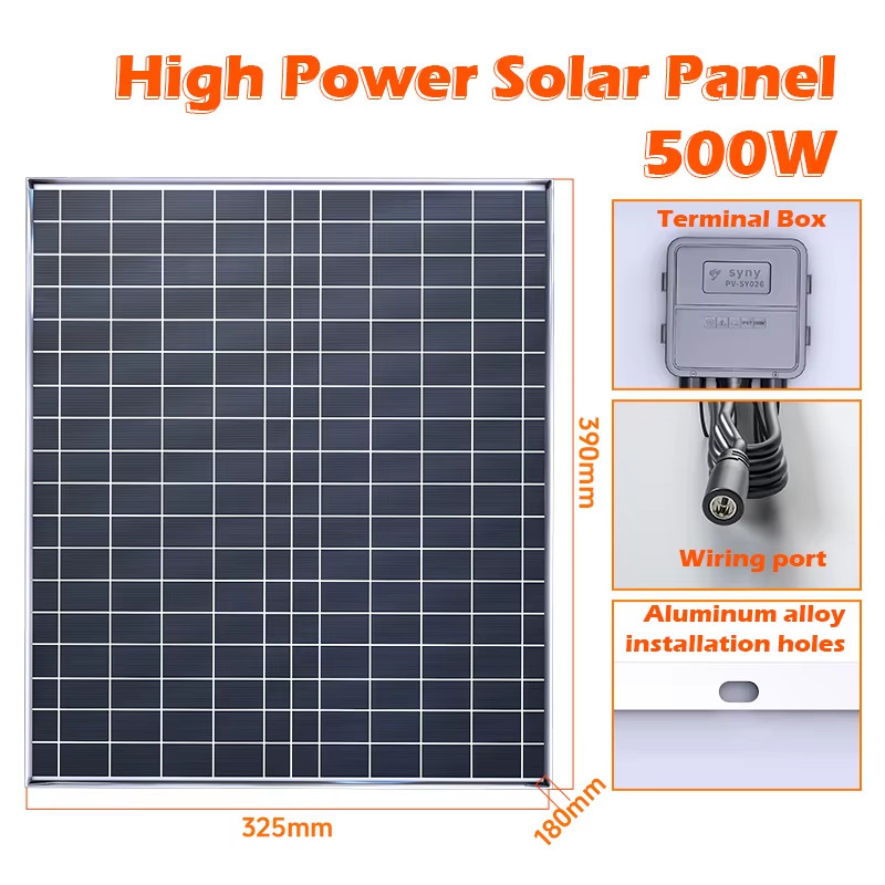 500W 1000W 12V Photovoltaic Solar Panel Power Bank Kit 100A Controller Solar Pla