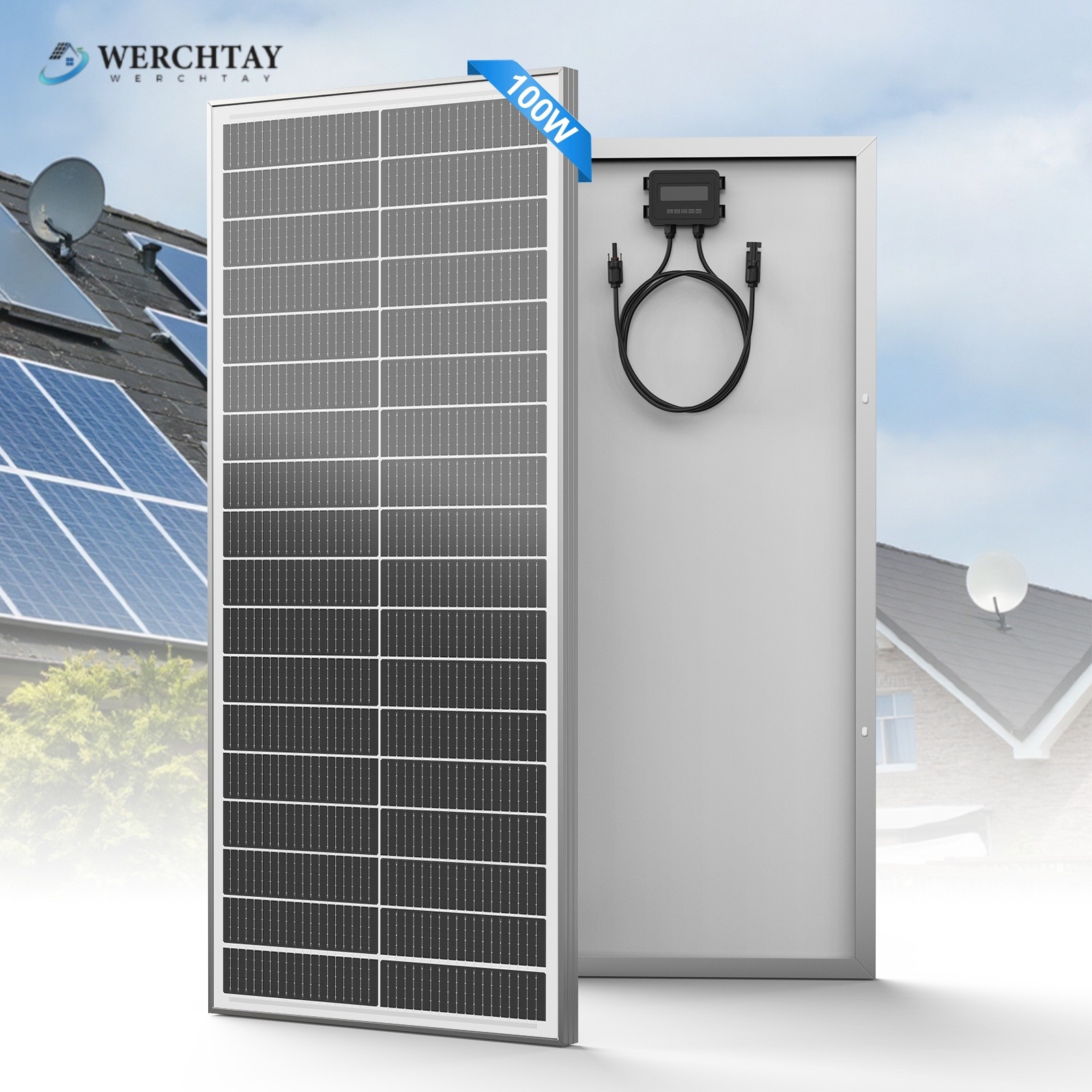 200W Solar Panel Mono 18BB N-Type Cell Module PV RV Boat Home Off Grid (2*100W)