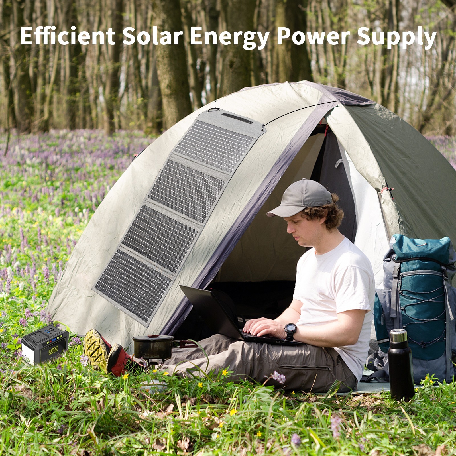 MHPOWOS Portable Solar Charger 40 watt Folding Solar Phone Charger for Anker