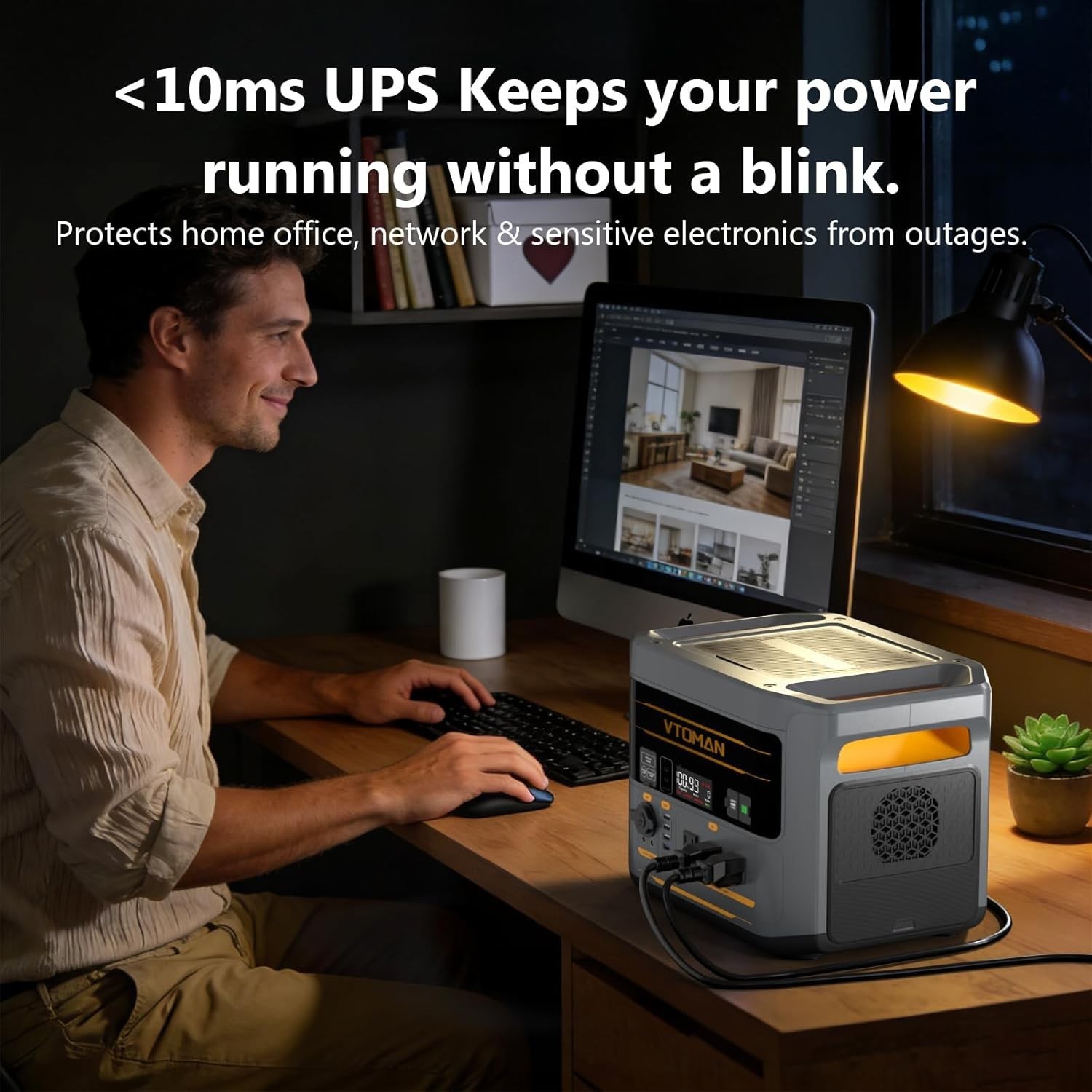 VTOMAN FlashSpeed 2400 Portable Power Station, 1408Wh LiFePO4 Battery 2400W US