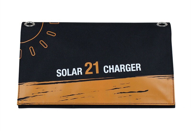 Folding Solar Panel 5V 21W Fast Dual USB Charge Power Bank For Cell Mobile Phone
