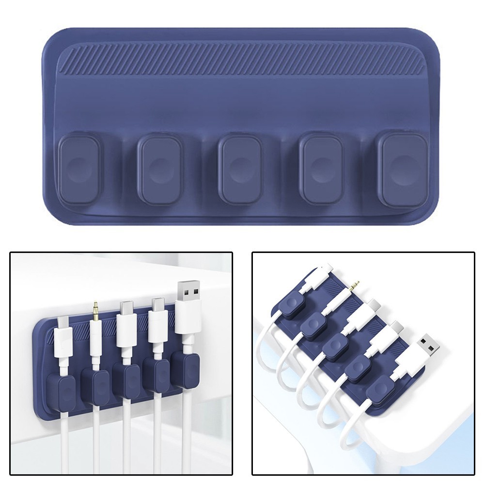 Desktop Magnetic For Cable Tie Solution Featuring Five Organized Clips