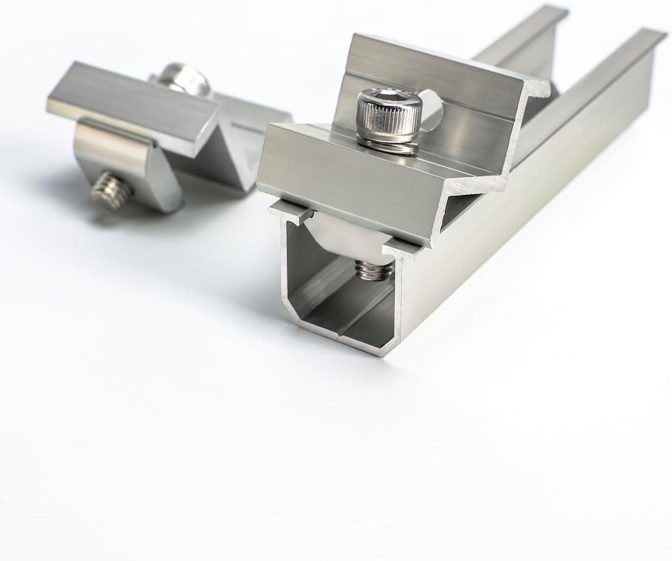 Solar Panel Mounting Brackets Mid and End Clamps and Rails Kit for Roofing So…