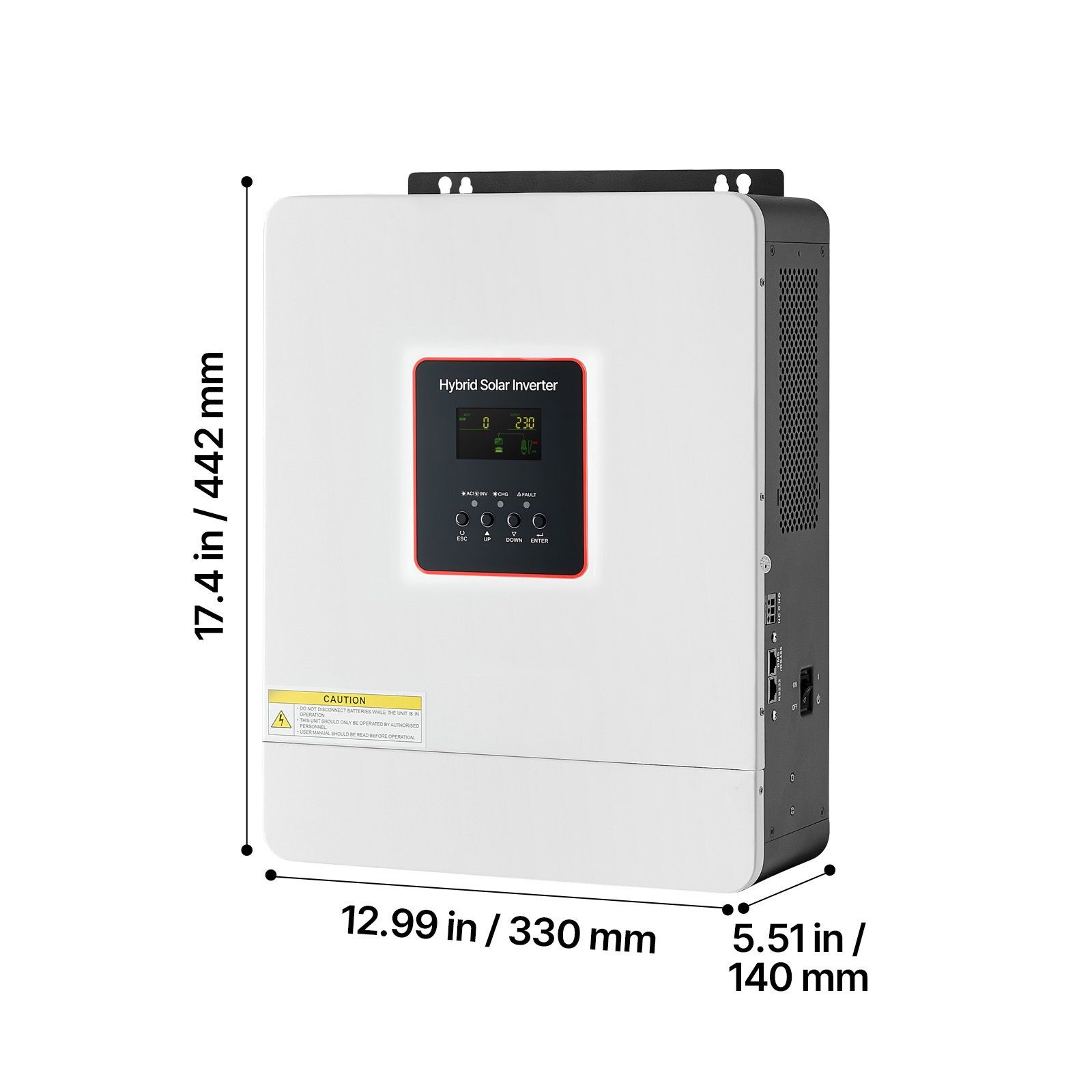 4000W Hybrid Solar Inverter, 24V to 230V AC, Pure Sine Wave with MPPT