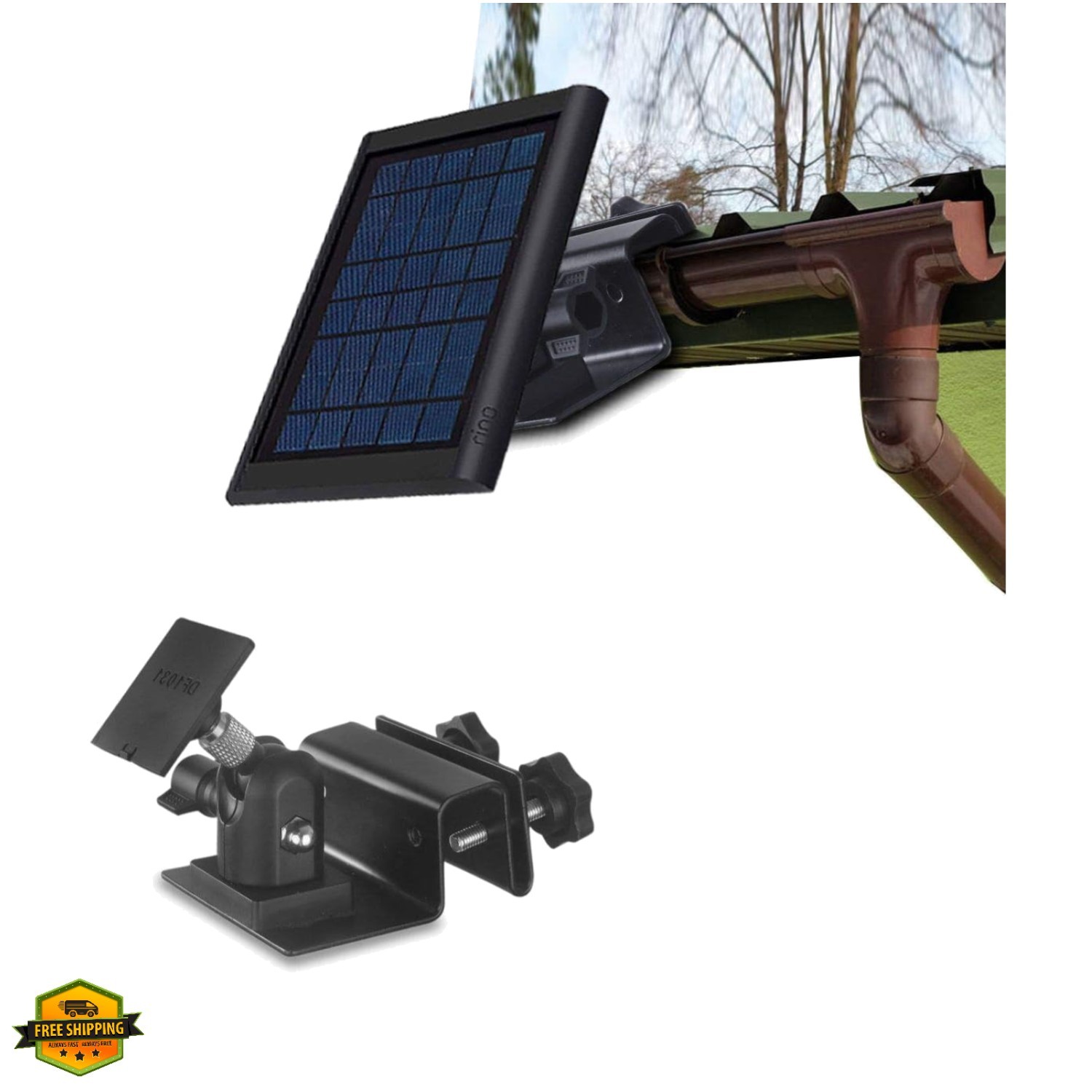 Weatherproof Gutter Mount for Ring Solar Panel- Adjustable Aluminum Alloy Out…